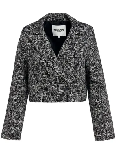 Essentiel Antwerp Godly Cropped Blazer In Black