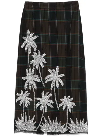 Essentiel Antwerp Greyhound Mid Skirt In Green