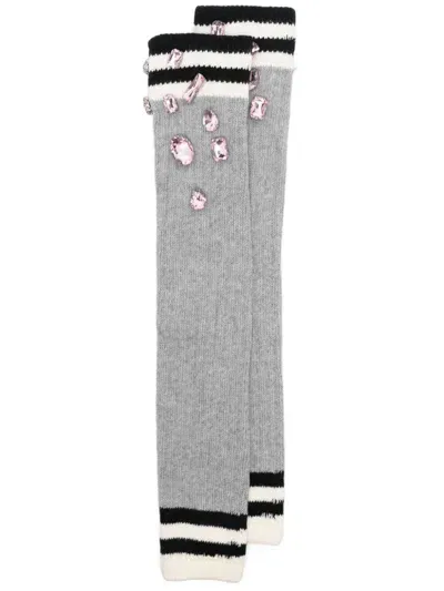 Essentiel Antwerp Grouse Sequin Leg Warmers In Grey