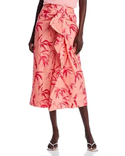 Essentiel Antwerp Printed Midi Skirt In Blush Powder