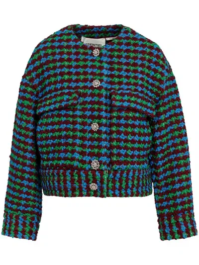 Essentiel Antwerp Tweed Jacket In Green