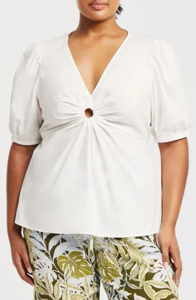 Estelle Campbell Empire Waist Top In Milk