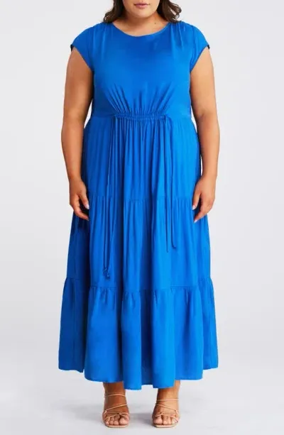 Estelle Lana Tiered Maxi Dress In Blue