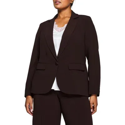 Estelle Megan Crepe Blazer In Chocolate