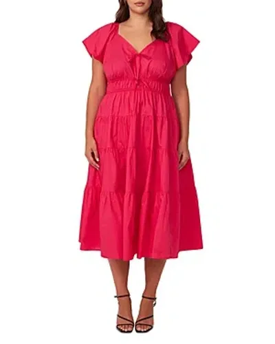 Estelle Plus Ana Midi Dress In Dragonfruit