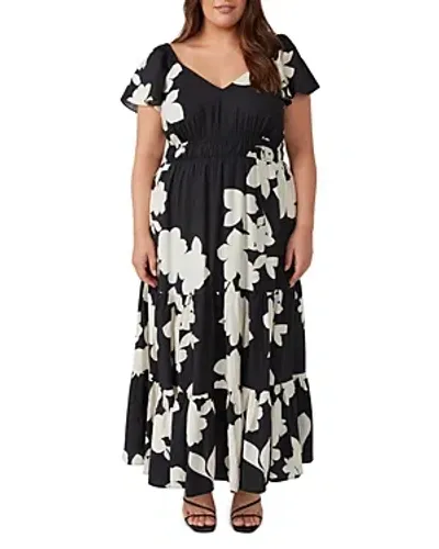 Estelle Plus Miranda Dress In Black/creme