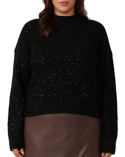 Estelle Plus Night Sparkle Knit Sweater In Black/ Metallic