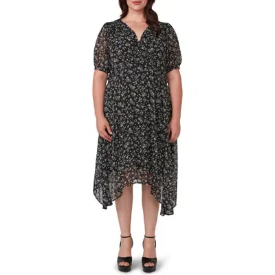 Estelle Rozalia Floral Midi Dress In Black/milk