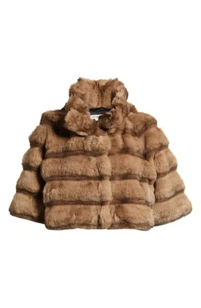 Et Ochs Faux Fur Bolero Jacket In Camel