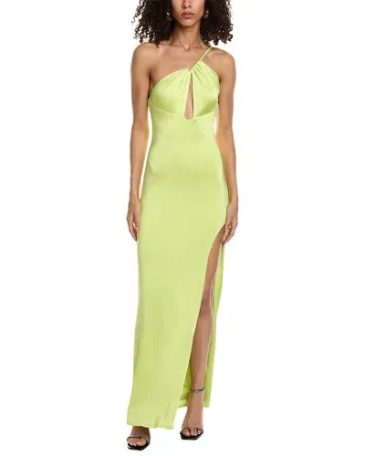 Et Ochs Drawstring Cutout One-shoulder Slit Gown In Firefly