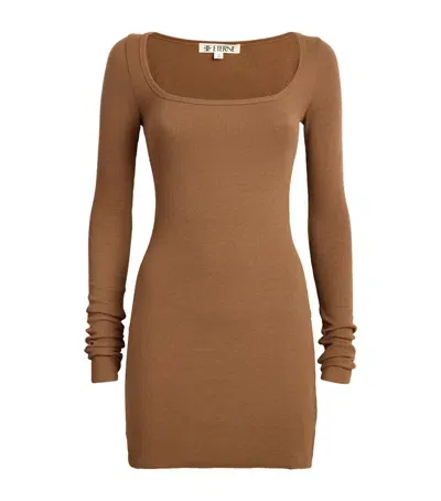 Éterne Cotton-modal Mini Dress In Brown