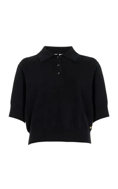 Éterne Journey Cashmere Polo Sweater In Black