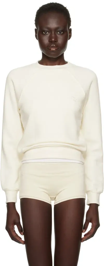 Éterne Off-white Shrunken Raglan Sweatshirt In Cream