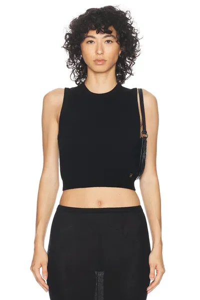 Éterne Sawyer Cropped Embellished Cashmere Tank In Black