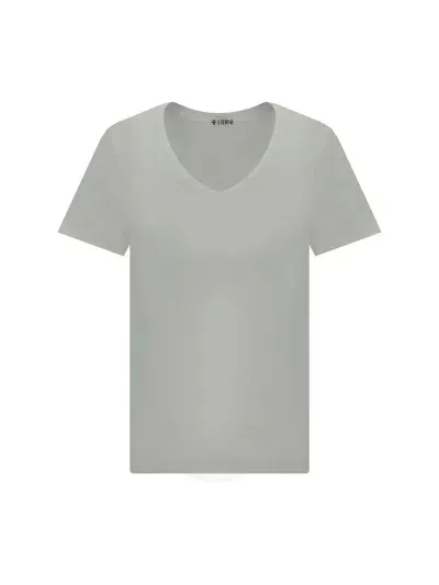 Éterne Ribbed V-neck Cotton T-shirt In White