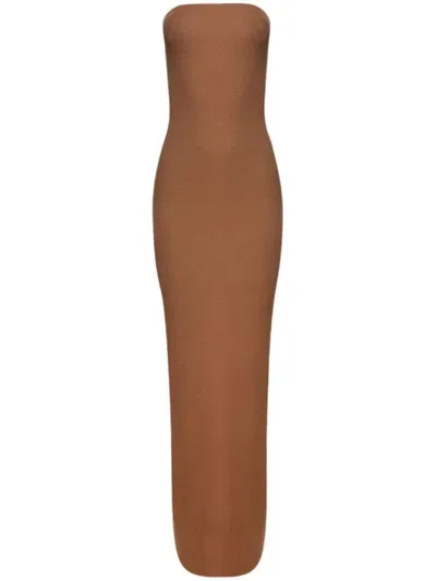 Éterne Tube Maxi Dress In Brown