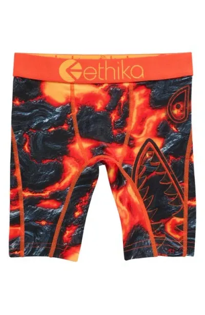 Ethika Kids' Bmr Molten Boxer Briefs In Red/black