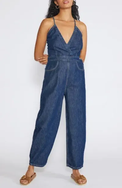 Etica Ética Birdie Chambray Jumpsuit In Kaan