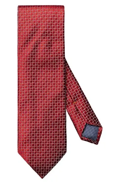 Eton Circle Jacquard Silk Tie In Medium Red