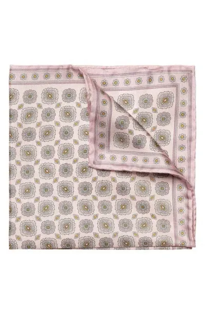 Eton Medallion Silk Pocket Square In Medium Pink