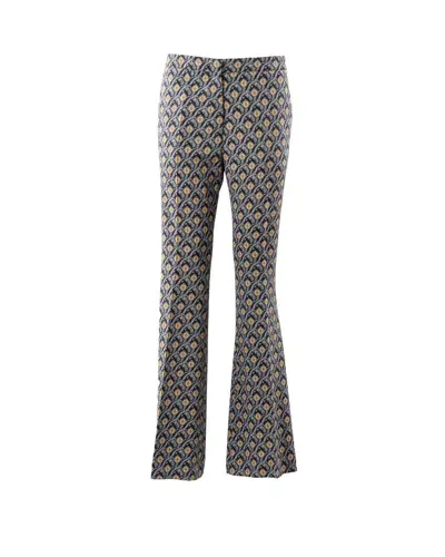 Etro All-over Patterned Flared Trousers In Multicolour