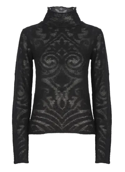 Etro Alpaca And Mohair Sweater In Black