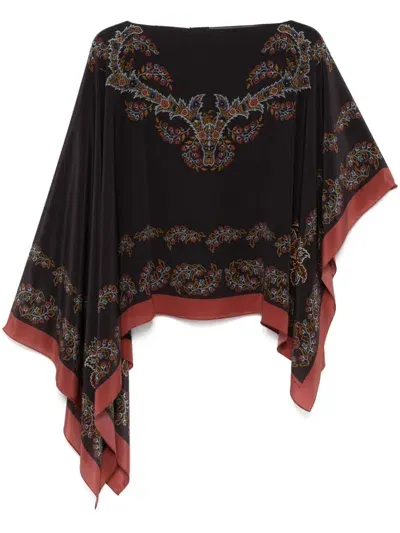 Etro Asymmetric Foulard In Black