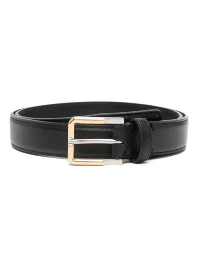 Etro Belt Double Galvanic Leather In Black