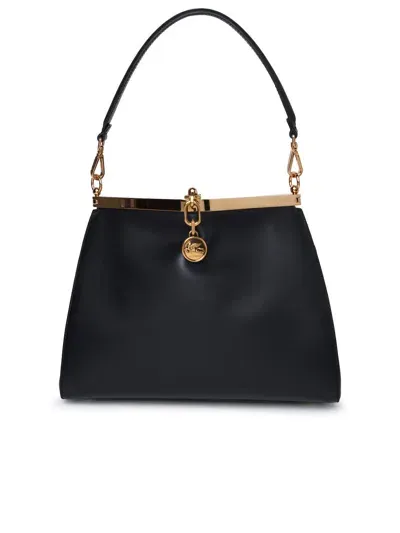 Etro Black Leather Bag In Nero