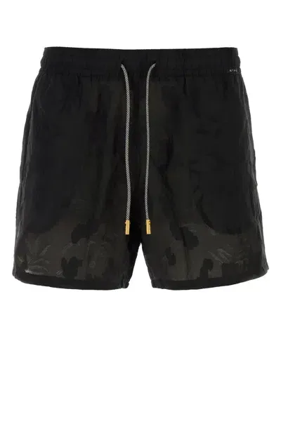 Etro Black Viscose Blend Bermuda Shorts