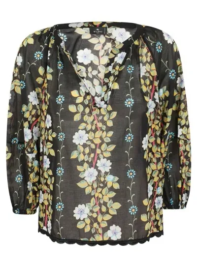 Etro Blouse Made Of Cotton Voile In Grey