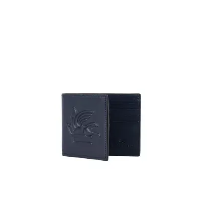 Etro Blue Embossed Logo Wallet