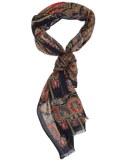 Etro Boheme Scarf In Blu Fantasia