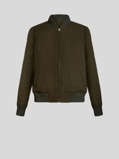 Etro Bomberjacke Aus Wolle In Gray