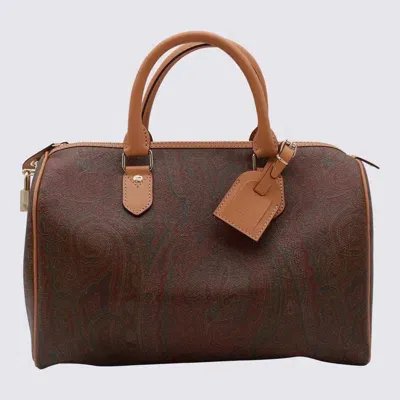 Etro Brown Leather Top Handle Bag