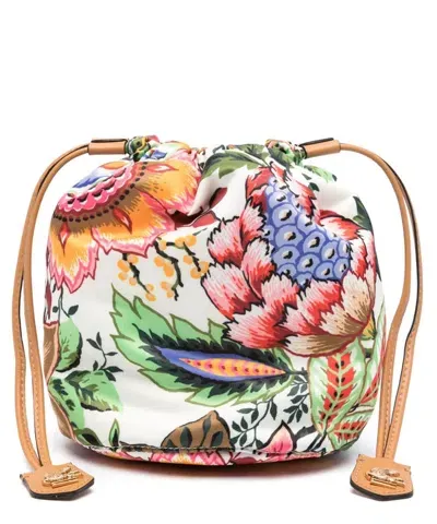 Etro Floral-print Drawstring Clutch Bag In Multicolor