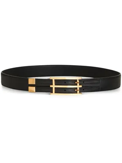 Etro Buckle-fastening Leather Belt In Nero