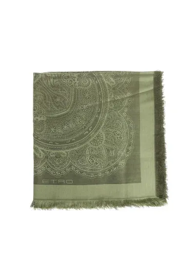 Etro Green Embroidered Shawl