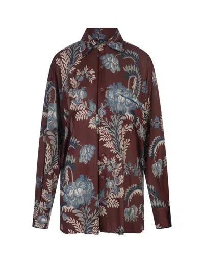 Etro Burgundy Shirt With Print In Red