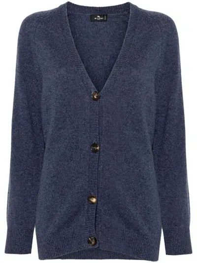 Etro Cashmere Cardigan In Blue