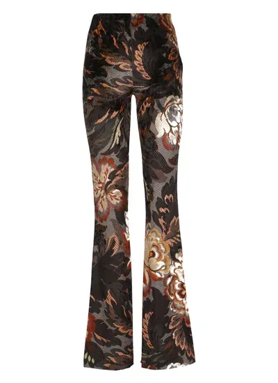 Etro Chenille Pants In Black