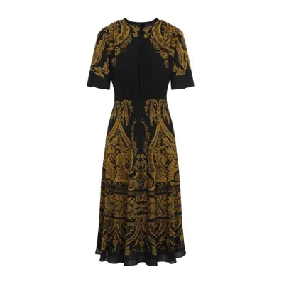 Etro Chiffon Black Polyester Long Dress