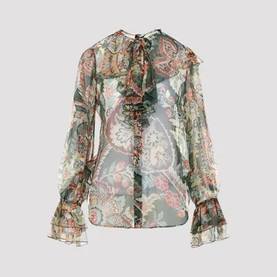 Etro Chiffon Shirt In Grey