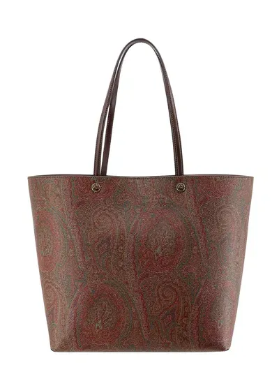 Etro Coated Canvas Shoulder Bag With Paisley Motif