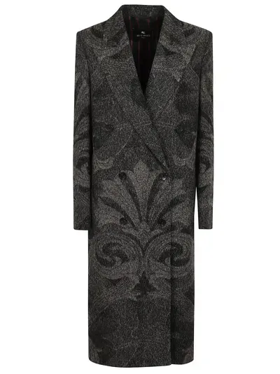 Etro Coats In Black