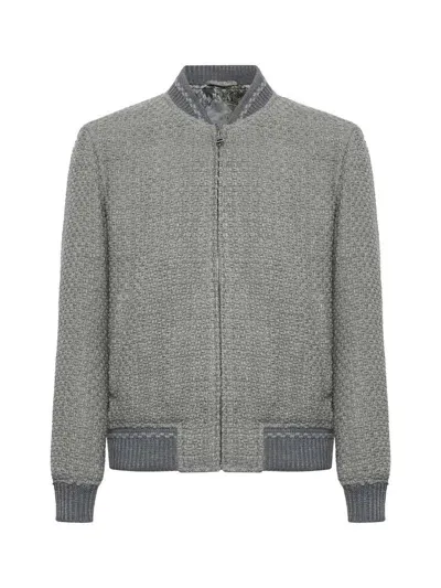 Etro Wool Casual Jacket In Light Grey