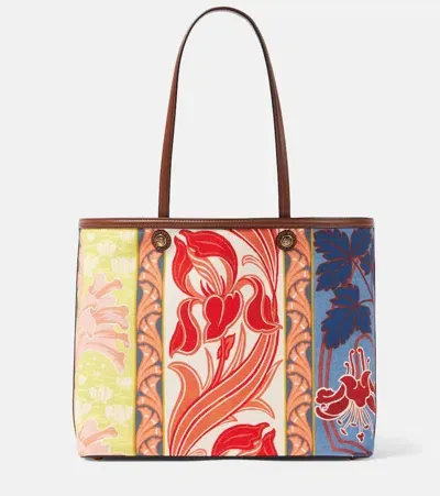 Etro Coffa Large Canvas Tote Bag In Blue