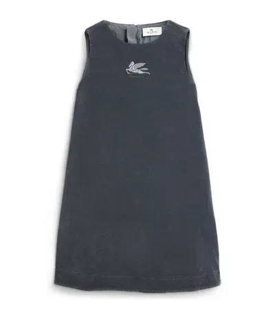 Etro Kids' Cotton-blend A-line Dress In Navy