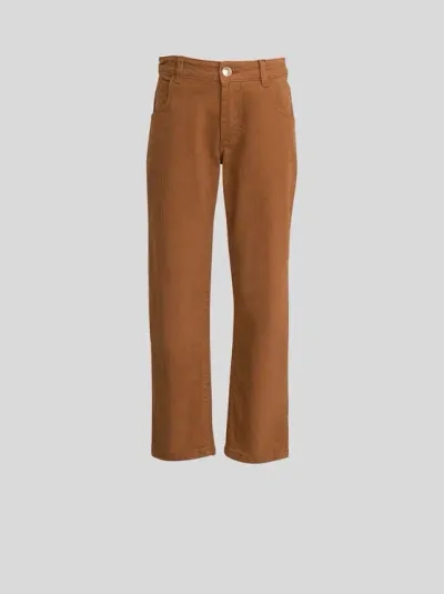 Etro Cotton Jeans For Children In Brown