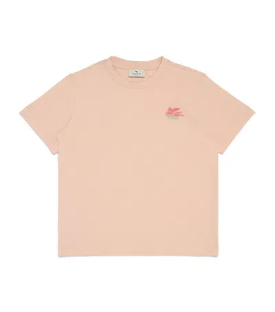 Etro Kids' Cotton Logo T-shirt In Pink